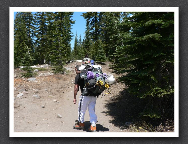 Start of the trail: hot and dry